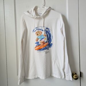 Polo Ralph Lauren Polo Bear Surfing Wave Lightweight Hoodie Shirt Size Small